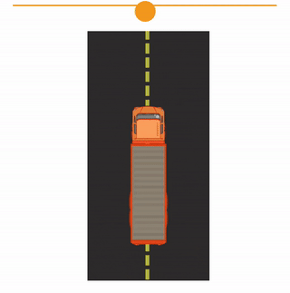 animated truck showing 4 boxes being placed into truck and driving away to show subtraction